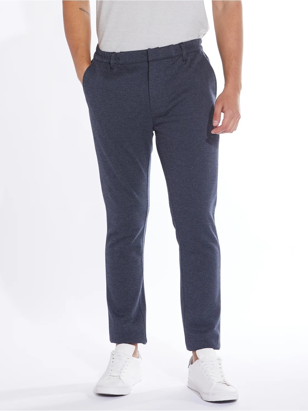 Civil Society Slim Fit Pin Dot Knit Pant - Navy - Picture 1 of 10